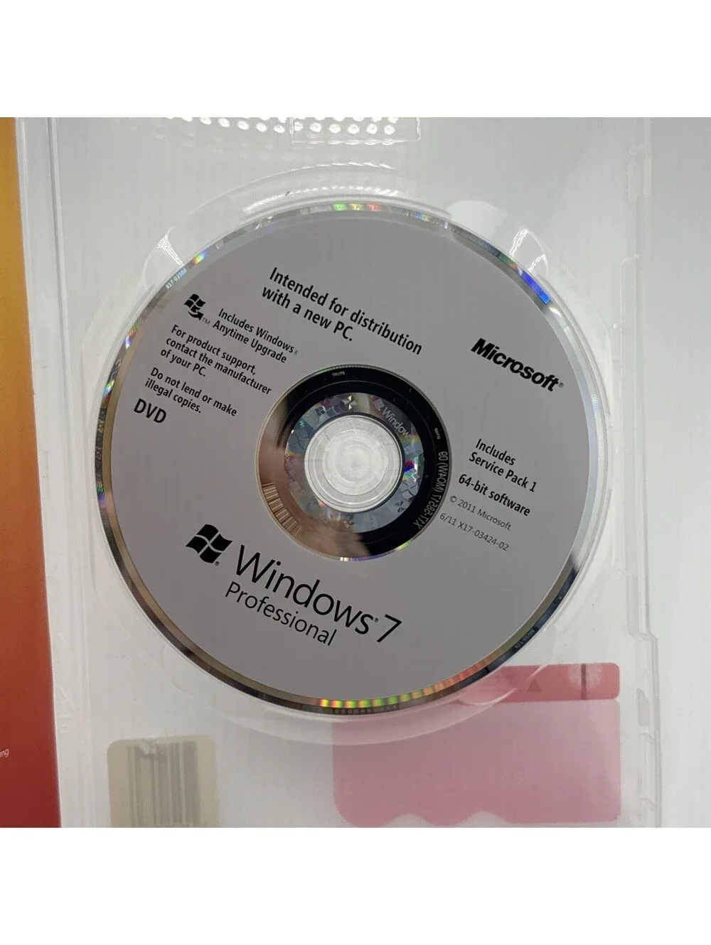 Windows 7 Professional 64-Bit Software SP 1 *No Product Key*